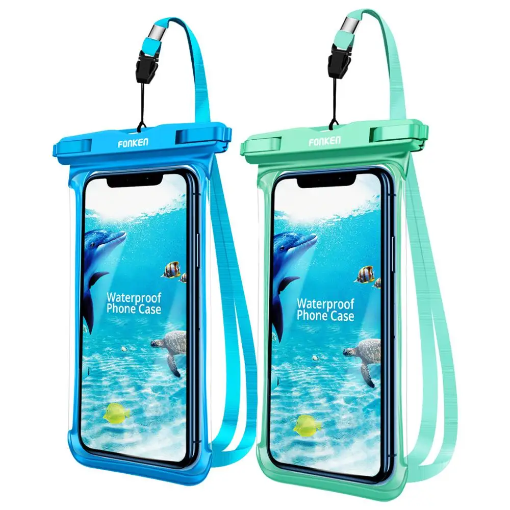 FONKEN Full Transparent Waterproof Case for Iphone Xiaomi Samsung Dry Bag Underwater Watch Case Swimming Pouch Mobile Cover Bag