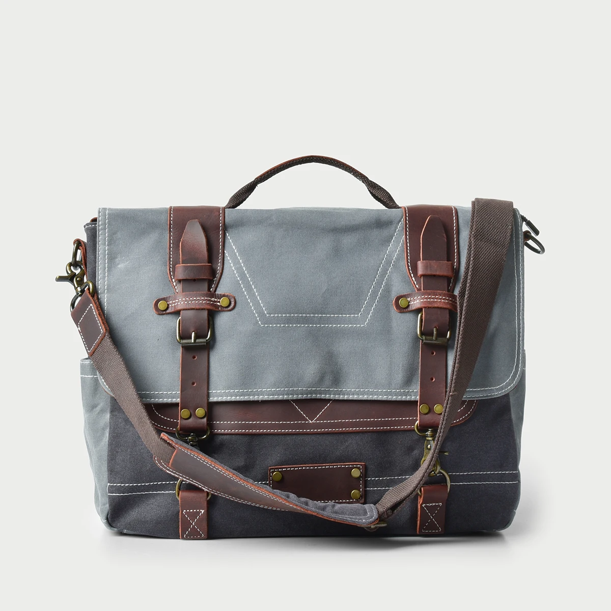 Retro Waxed Canvas Messenger Bag Mannen Handtas Toevallige Bedrijfsaktentas