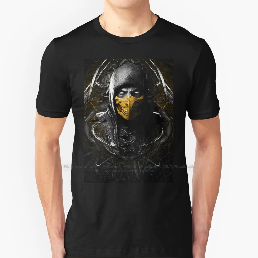 Mortal Kombat X Scorpion 100% Cotton T Shirt Scorpion Mortal Kombat Gaming Game Shinobi Fire Tee Short Sleeve Long Sleeve Gift