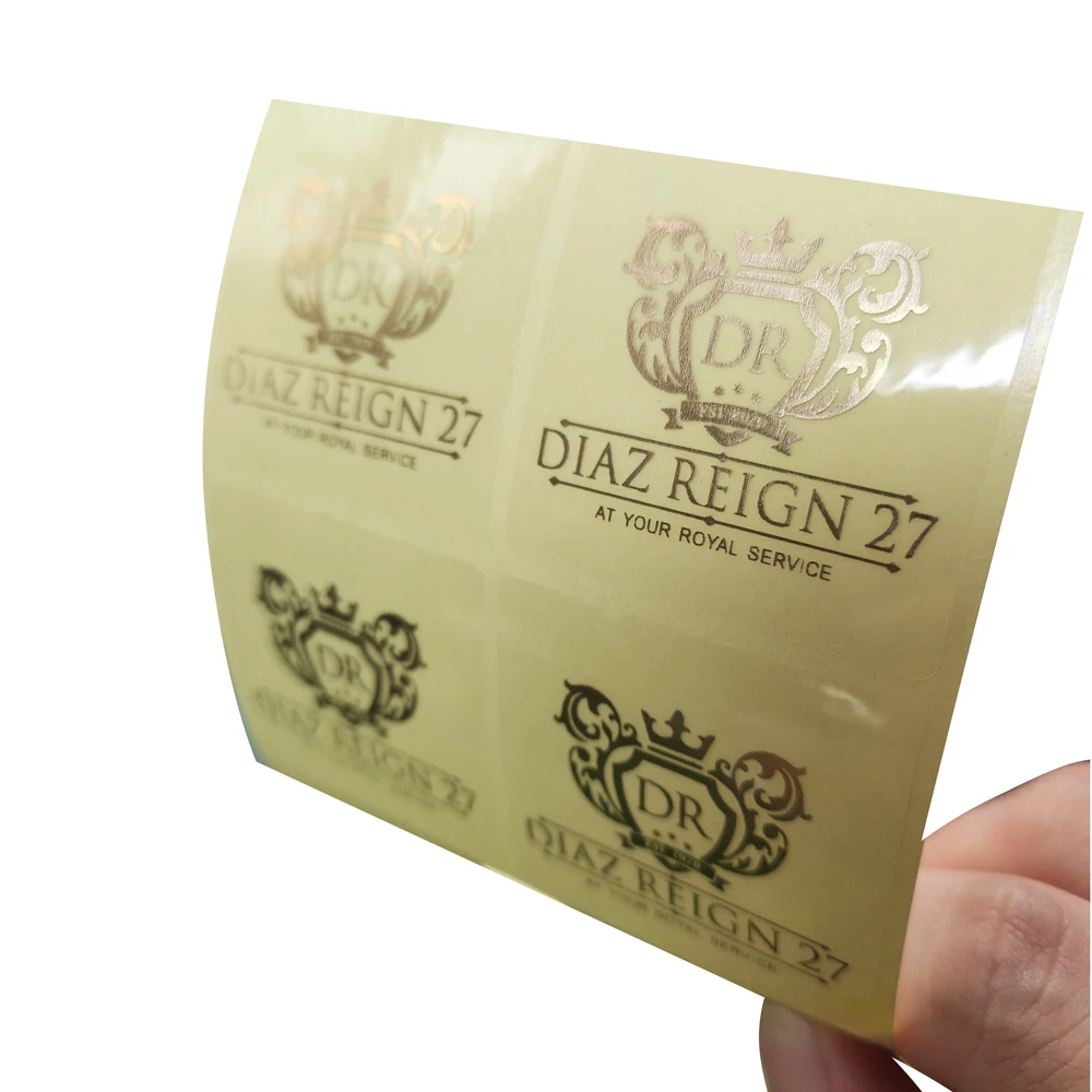 Customize Adhesive Labels Logo Prints Transparent Stickers Foil Gold Label 100pcs/pack