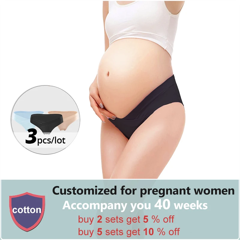 5PCS/Lot Maternity Panties Pregnancy Underwear Under the Bump Best For Dress Jeans Pregnant Femme Cotton Comfy Briefs Multi Pack