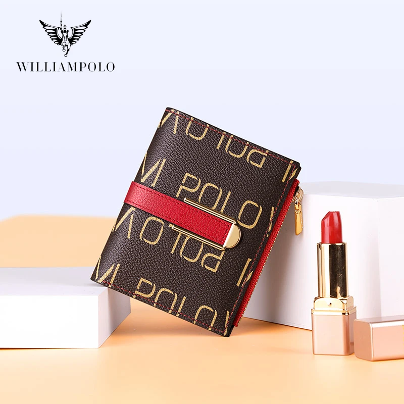 WILLIAMPOLO Coin Wallet Women Luxury Brand Purse Designer Card Holder Hasp Closure Wallet For Coins Short For Ladies FS191479