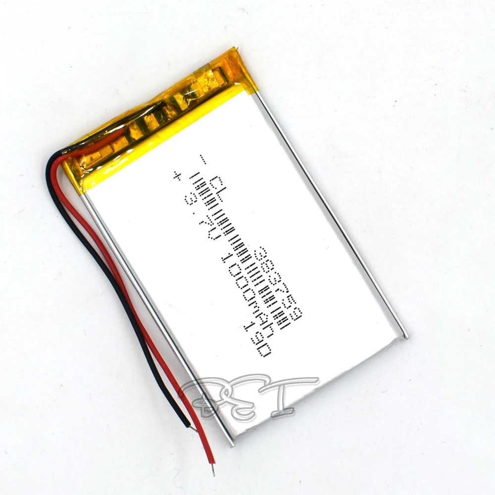 

5Pcs 3.7V lithium battery Li-polymer Rechargeable Cell Li-ion Polymer 383759 1000mAh For PSP Navi GPS MP3 MP4 Speaker Camera