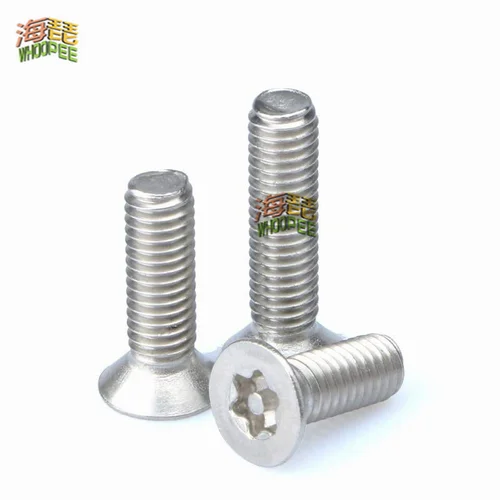 Imagen 2 del producto M2M2.5 M3 M4 M5 M6 304 cabeza avellanada plana Torx de seis lóbulos de acero inoxidable con pasador tornillo de seguridad antirrobo a prueba de manipulaciones