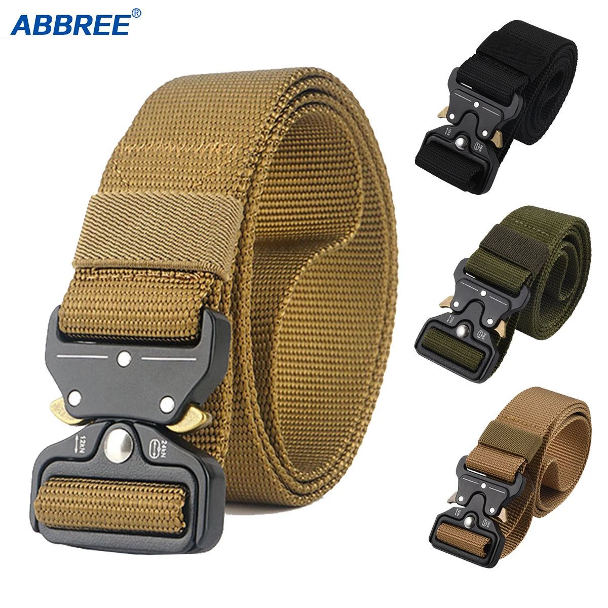 BAOFENG Men's Tactical Nylon Belt Military Belt With Molle Clip Buckle Nylon Key Ring Outdoor High Quality Training Waist Belt