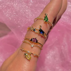 New Ins Creative Micro-inlaid Zircon Dinosaur Ring Simple Cute Exquisite Zircon Rings For Women Girls Fashion Jewelry Gift
