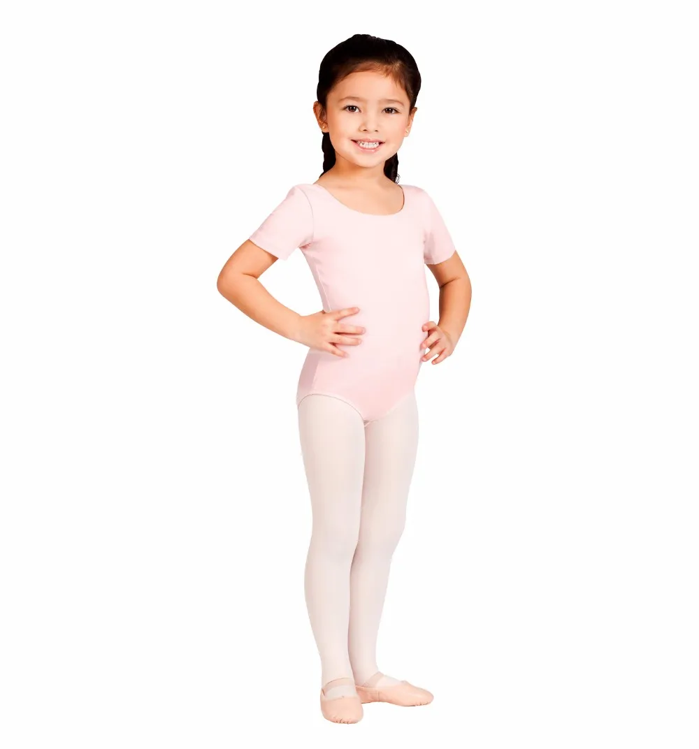 Speerise Girls  Spandex Scoop Neck Gymnastics Leotards Child Short Sleeve Ballet Dancewear Stage Performance Bodysuit Kids