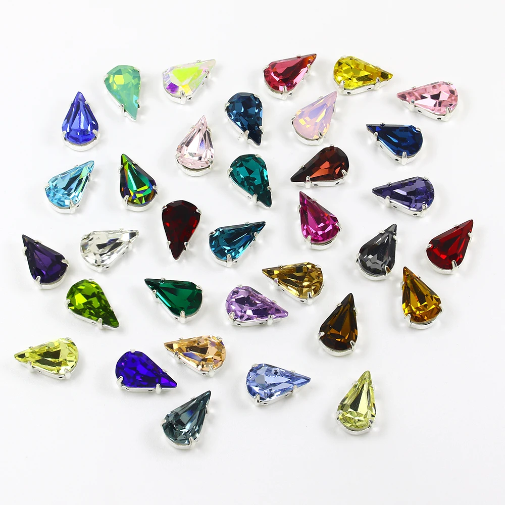 Teardrop Sew on Crystal  Rhinestones With Claw K9 Glass Sewing Rhinestones DIY Craft Strass Glass Stones For Clothes  DIY Crafts