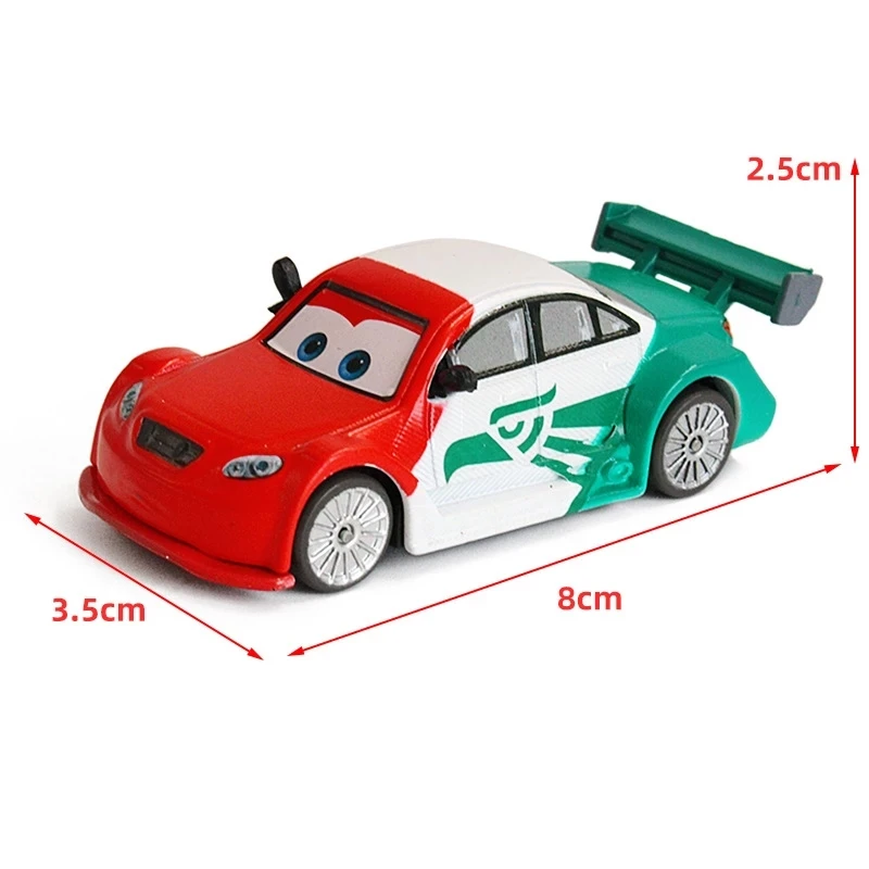 Disney-coches Pixar de Rayo McQueen para niños, modelo de coche de aleación de Metal, rayo Jackson Storm, 1:55, juguetes, regalo