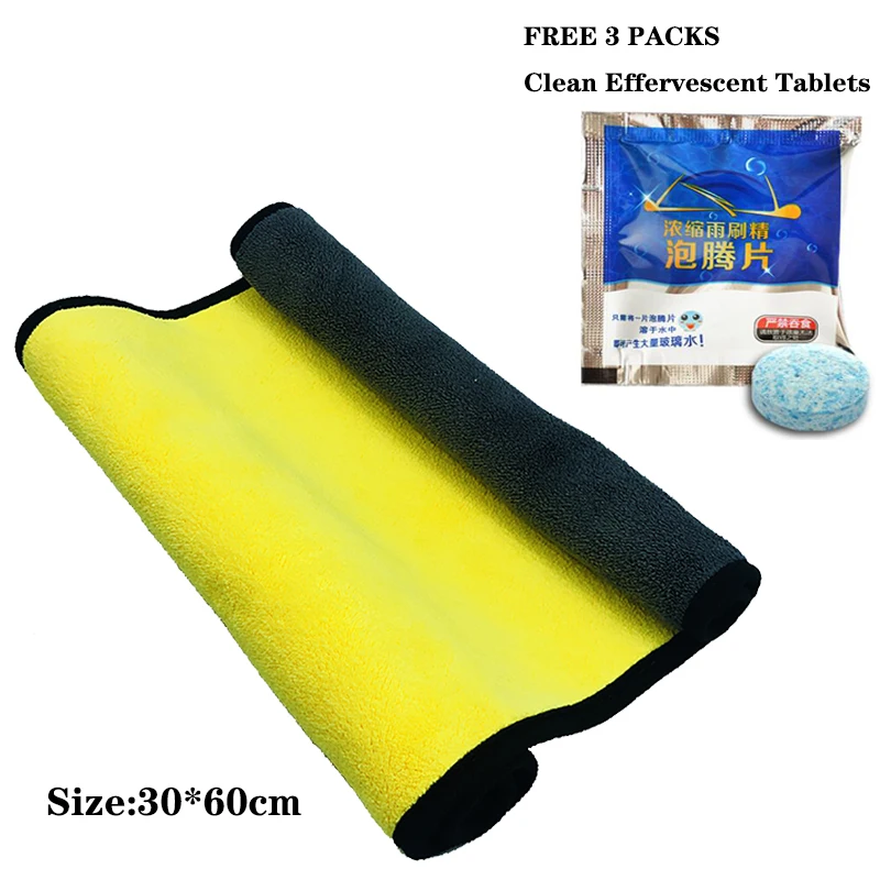 Car Wash Towel+3 Packs Of Effervescent Tablets For Ford Focus MK2 MK3 MK4 Mondeo EDGE Fiesta Taurus Ecosport ESCORT C-Max KA