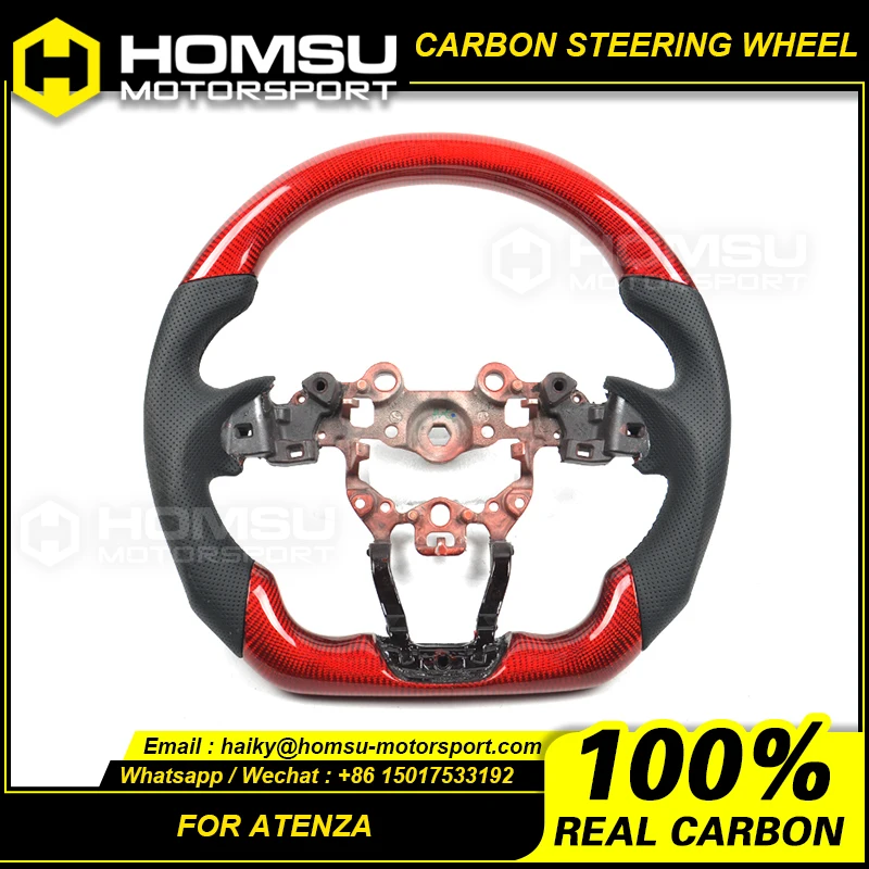 Custom alcantar led carbon fiber LED steering wheel For mazda atenza racing wheel convertible