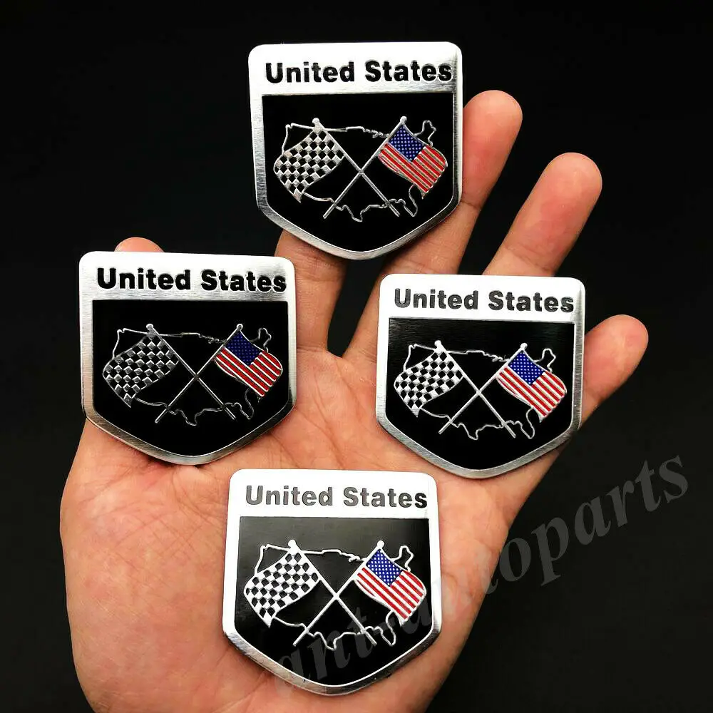 

4x USA United States Flag Car Motorcyle Gas Tank Decals Sticker Badge Emblem