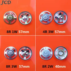 JCD 1pcs 57mm 40mm waterproof speaker iron shell inner magnetic 8 ohm 1W 2W 3W 4 ohm 3W transparent membrane speaker Horn