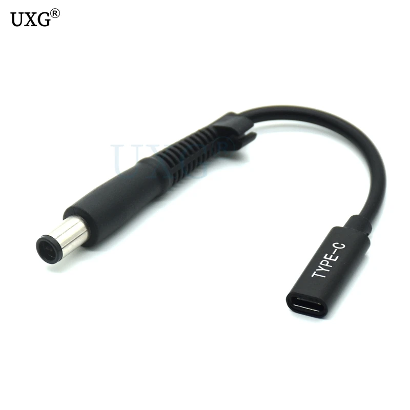 7.4x5.0mm com pino jack para usb tipo c pd adaptador de alimentação conversor dc plug conector cabo de cabo para dell portátil carregador