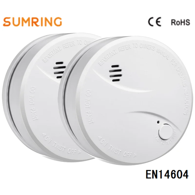 Smoke Detector EN14604 10 Year Lifespan Lithium Battery Operated Independent For Home