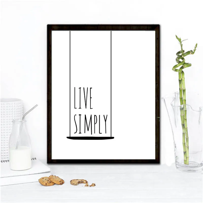 A2 Live Simply Canvas Wall Art Print Poster for home bar decor,frame not include