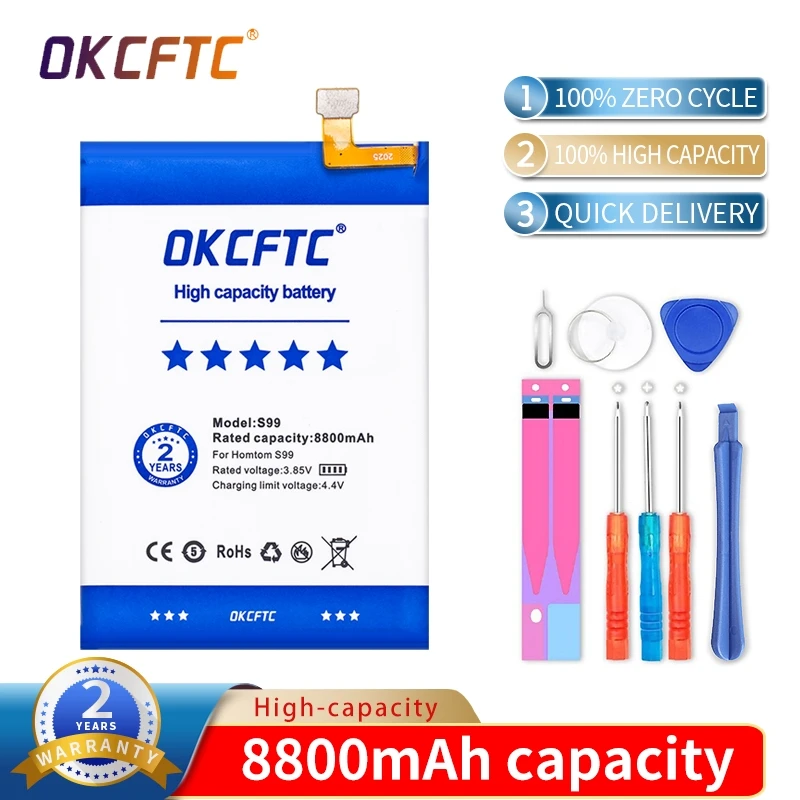 OKCFTC Original 8800mAh S99 Battery For Homtom S99 Mobile Phone In Stock Latest Production High Quality Battery+Tracking Number