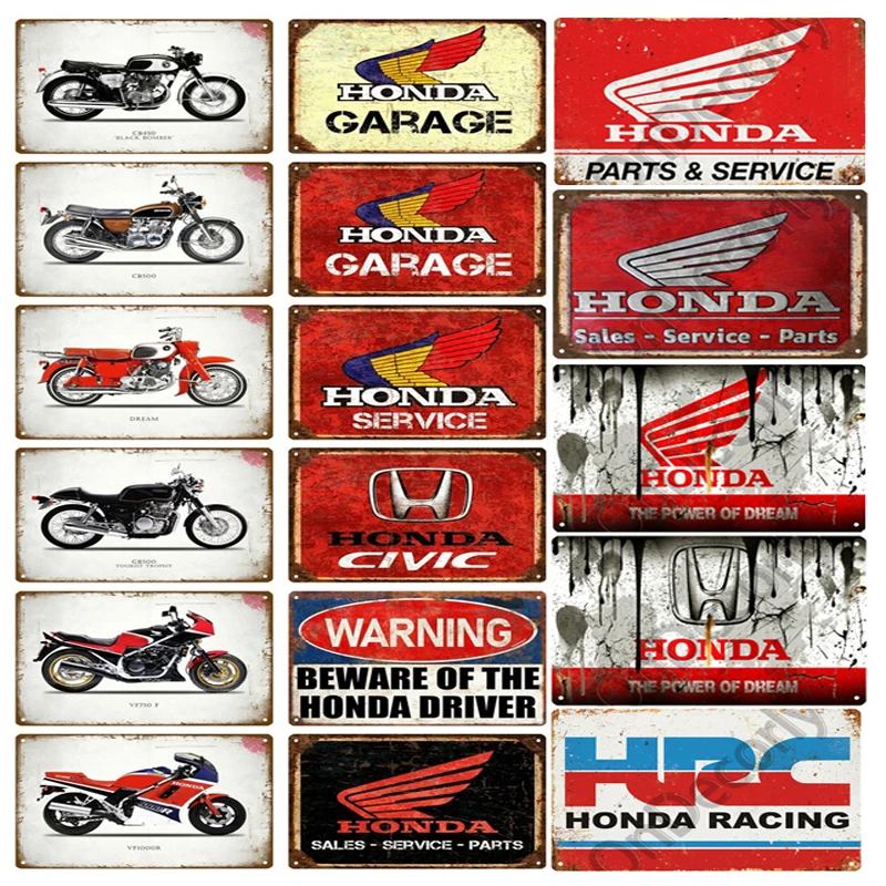 Retro Garage Car Plaque Metal Tin Sign Shabby Retro Tin Plate Painting Crafts Pin Wall Sign Bar Board Veneer Decoration