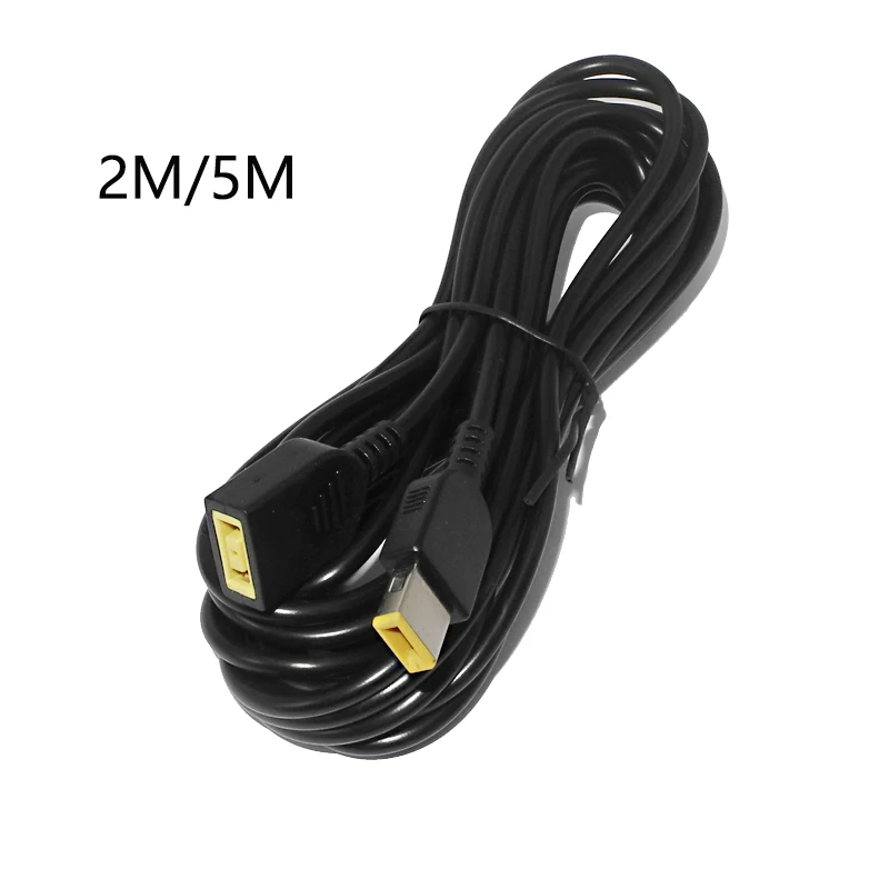 DC Power Adapter Extension Cable Cord Square USB Female to Male Adapter Plug Connector Charging Extend Wire for Lenovo ThinkPad