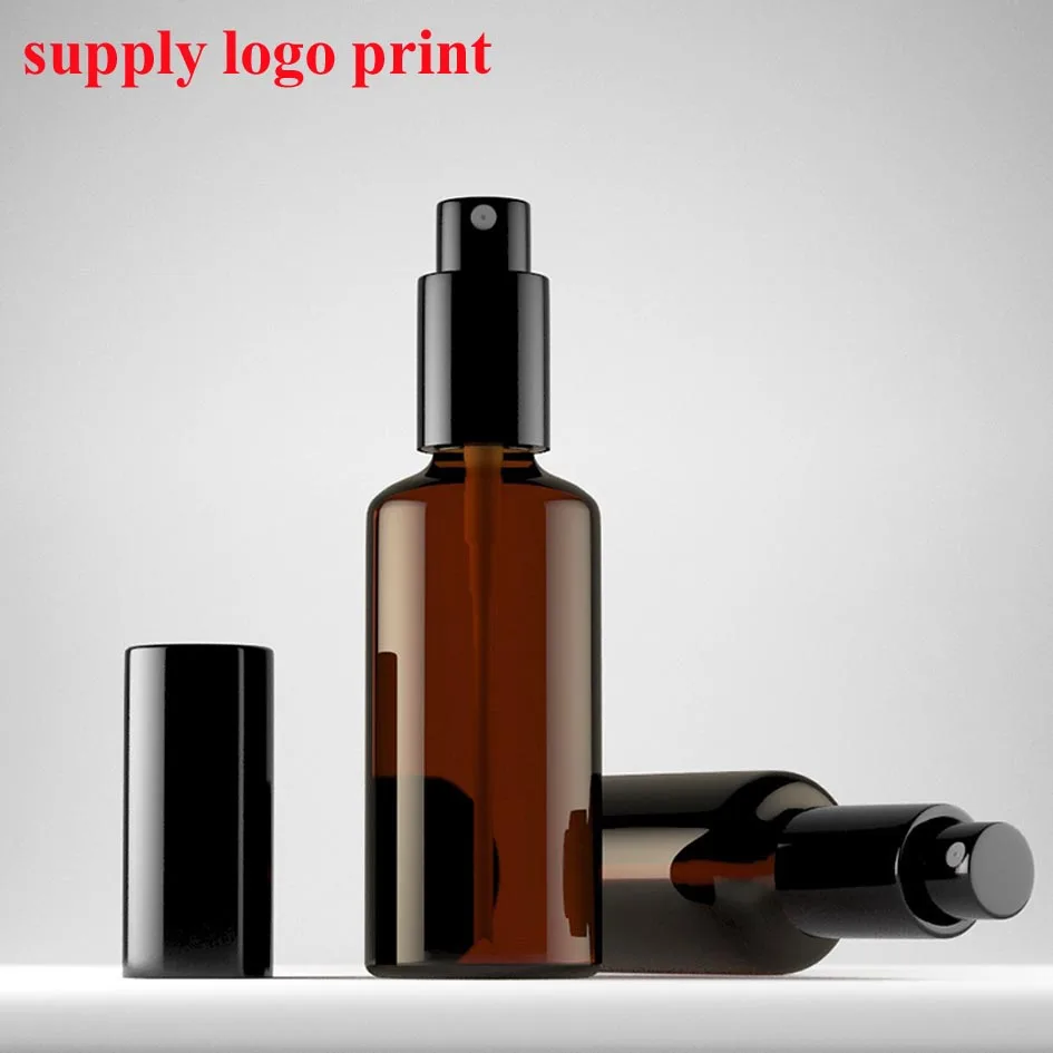 

50pcs/lot 10ml 15ml 20ml 30ml 50ml press Brown glass spray bottle Amber Enssential Oil bottles,Storing Dispay Sample Bottles