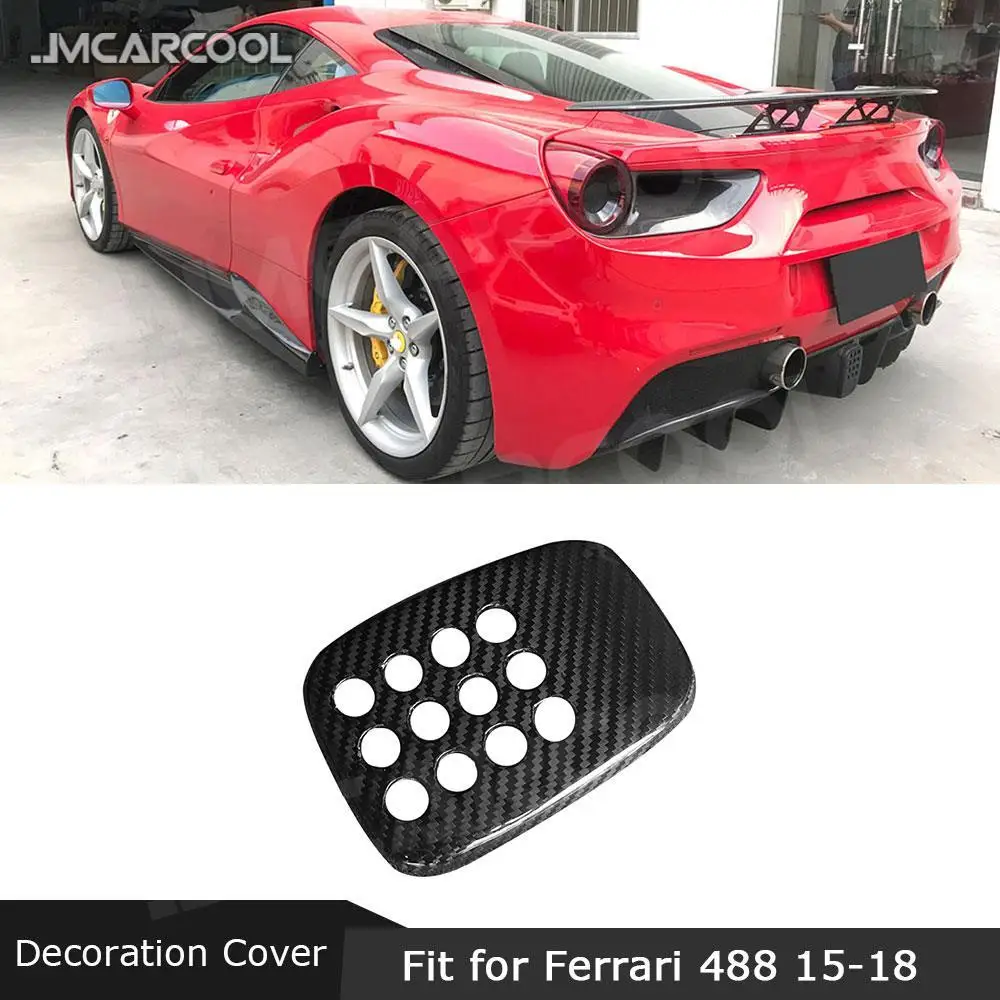 

Dry Carbon Fiber Rear Bumper Diffuser Decoration Cover With Camera Hole Case for Ferrari 488 N Style 2015-2018