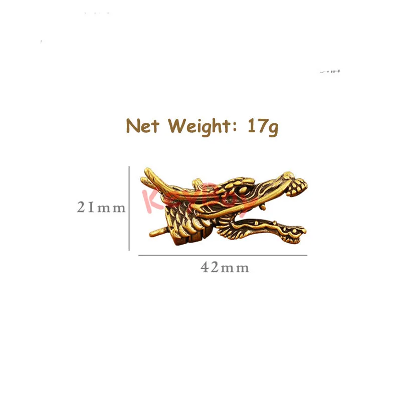 Handmade Bronze Mini Long Horn Dragon Head Key Pendants Car Keychain Charms Vintage Copper Men Women Keyring Bag Pendant Jewelry