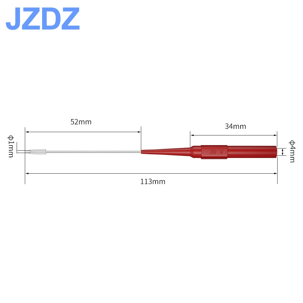 JZDZ 테스트 프로브 바늘 멀티 타이머, 10 개, 1mm, 스테인리스 펑크 백 프로브 핀 4mm 바나나 소켓 검사 도구 J.30009 +