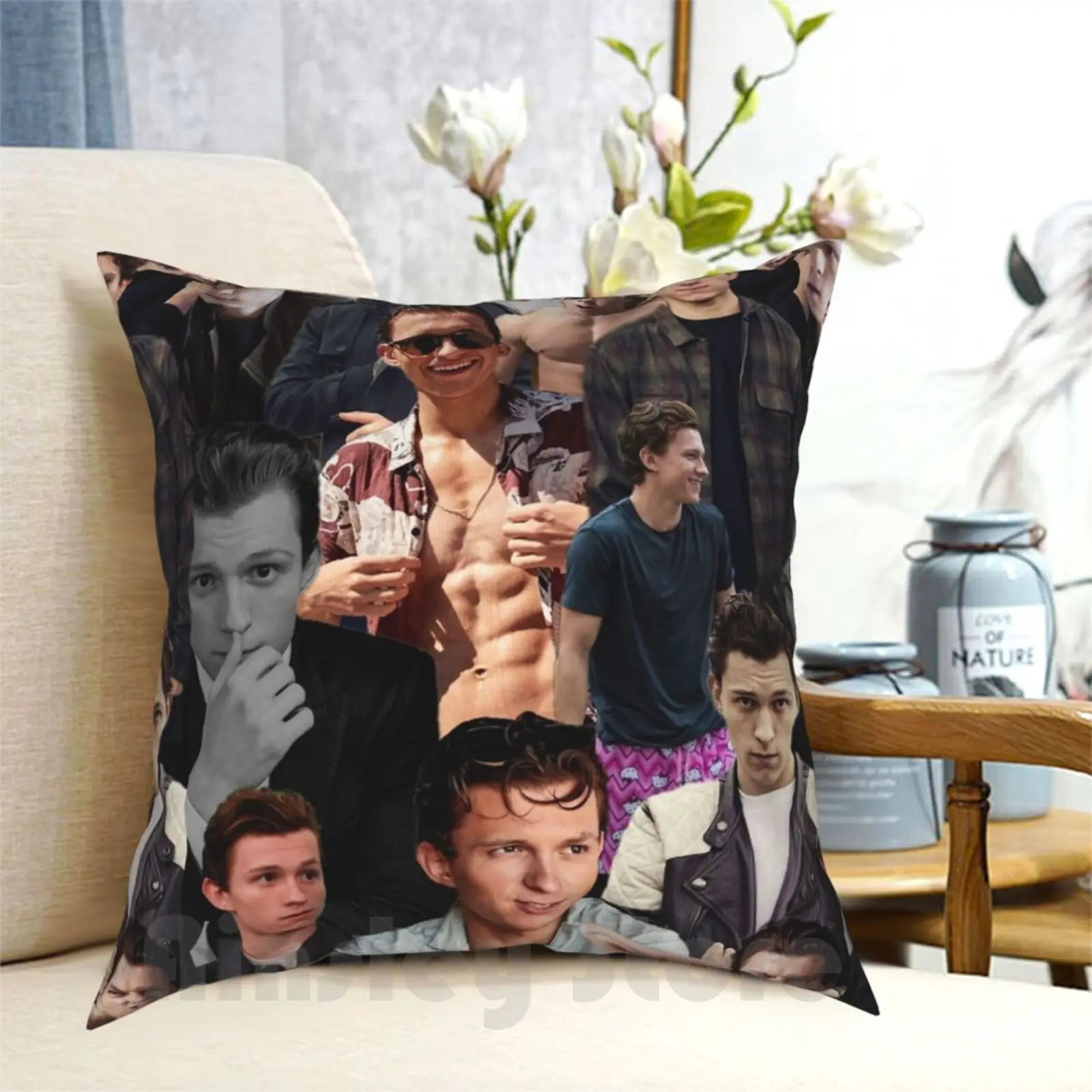 

Наволочка с коллажем Tom Holland, домашняя мягкая подушка с принтом, Tom Holland Tom Tom Holland, милый коллаж Tom Holland, милый