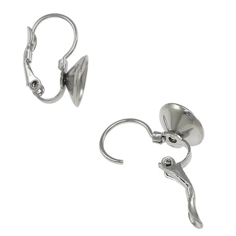 10PCS/lot Wholesale Stainless Steel France Clasp Hooks Cabochon For Jewelry DIY Making Earring Hooks Base Setting Findings