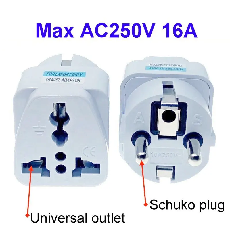 Uniwersalny do Schuko 16A EU europejski Adapter 10A konwerter wtyczki AC250V