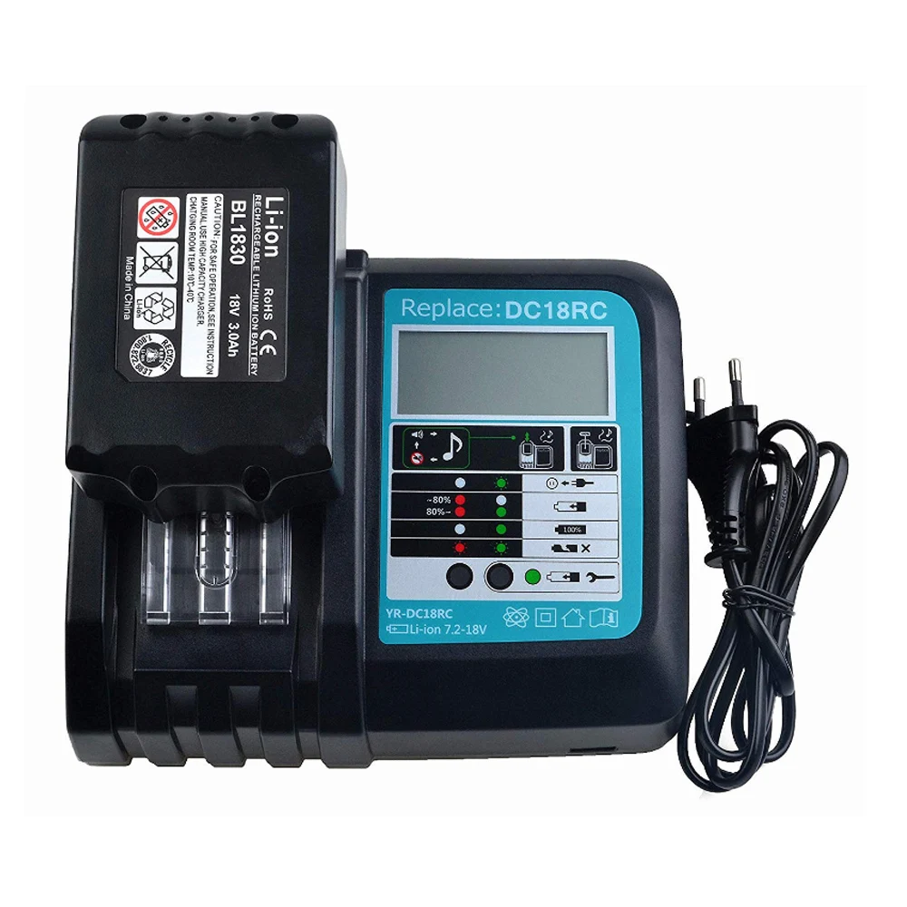 Battery Charger 18V For Makita Battery BL1830  BL1430 BL1840 1850 1860 1890 14.4v 18v 3A 6.5A Electric Power Tool Charger