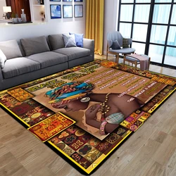 3D Printed Carpet for Living Room,Bedroom,Bedside,Sofa Decor,Floor Mat,Hallway,Balcony, Bath Rug,Young African Woman Pattern Mat