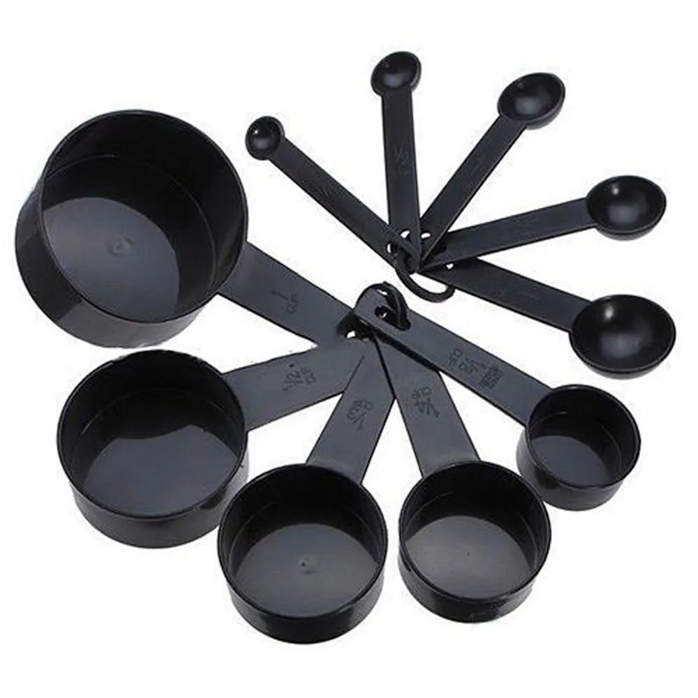 10pcs Measuring Cups And Measuring Spoon Scoop Silicone Handle Kitchen Measuring Tool