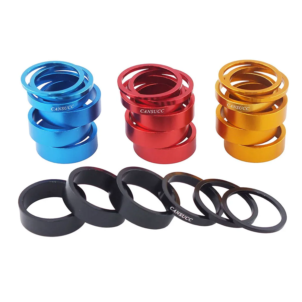 

6 Pcs/set Aluminum Alloy Bike Headset Washer Mountain Bicycle Front Fork Washer Bike Stem Handlebar Spacers Ring Gasket