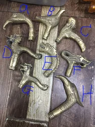 8 style choices Bronze Walking CASTING Crutch Head Walking Stick Dragon Elephant Pigeon Birthday Star Old Man Bird Totem