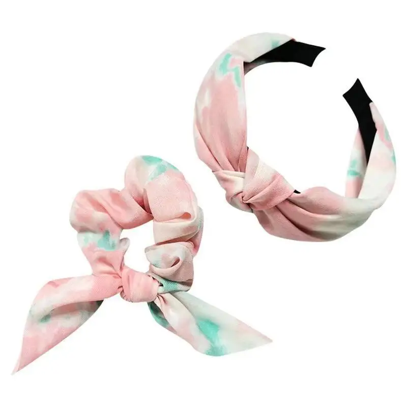 Set Ikat Rambut Buatan Tangan Warna-warni Anak Perempuan Set Ikat Rambut Sifon Simpul Pita Rambut Elastis Pelangi Ikat Rambut Ikat Rambut Ikat Ekor Kuda