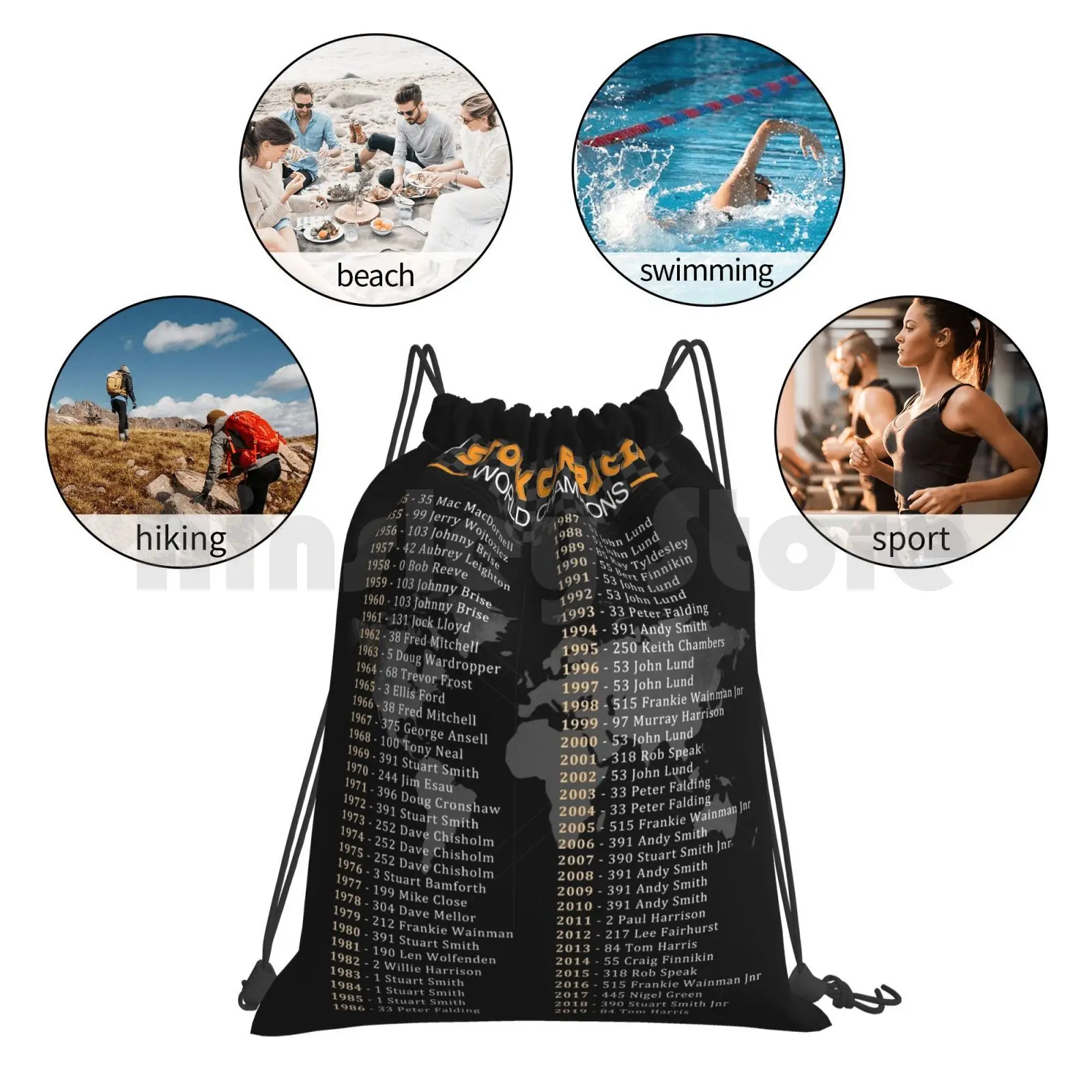 Brisca Stock Car Racing World Backpack Drawstring Bag Riding Climbing Gym Bag Stockcars Cars Racing Sport Words Speed Brisca image 6