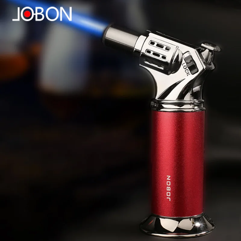 2022 Jobon Kitchen Metal Windproof Outdoor BBQ Gas Lighters Big Flame Spraying High Temperature  Turbo Torch Cigar Lighter