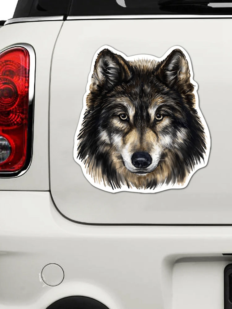 S41168# Various Sizes Self-adhesive Decal Wolf Head Car Sticker Waterproof Auto Decors on Bumper Rear Window
