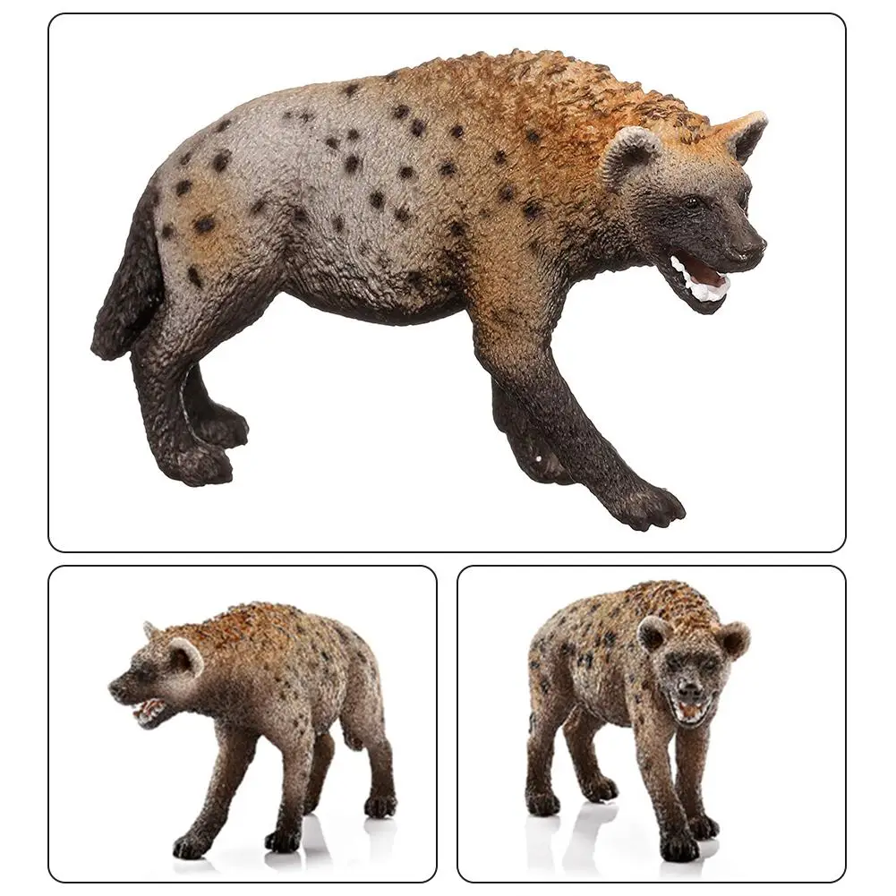 High Quality 3.4inch PVC Hyena Wildebeest Simulation of Animal Models Action Figures Toy Collection for Boys Gifts