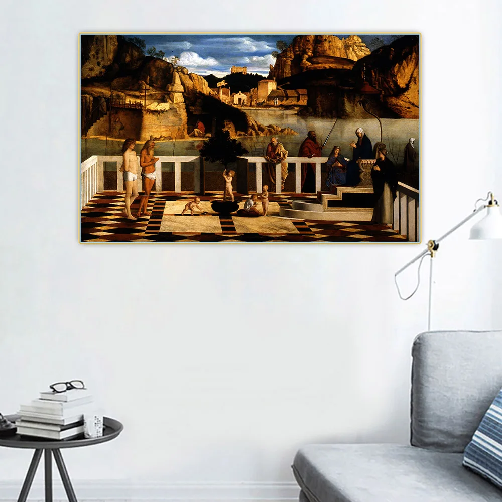 Citon Giovanni Bellini《Allegoria sacra》Canvas Art Oil Painting Artwork Poster Picture Wall Background Decor Home Decoration