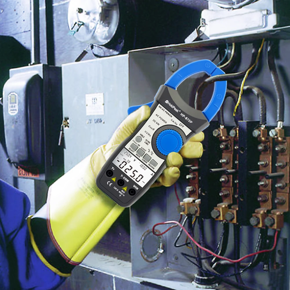 Imagem -06 - Holdpeak-ac dc Power Clamp Meter Hp870p Voltímetro Amperímetro 999.9a Multímetro Eletrônico Diagnóstico de Energia Ativa