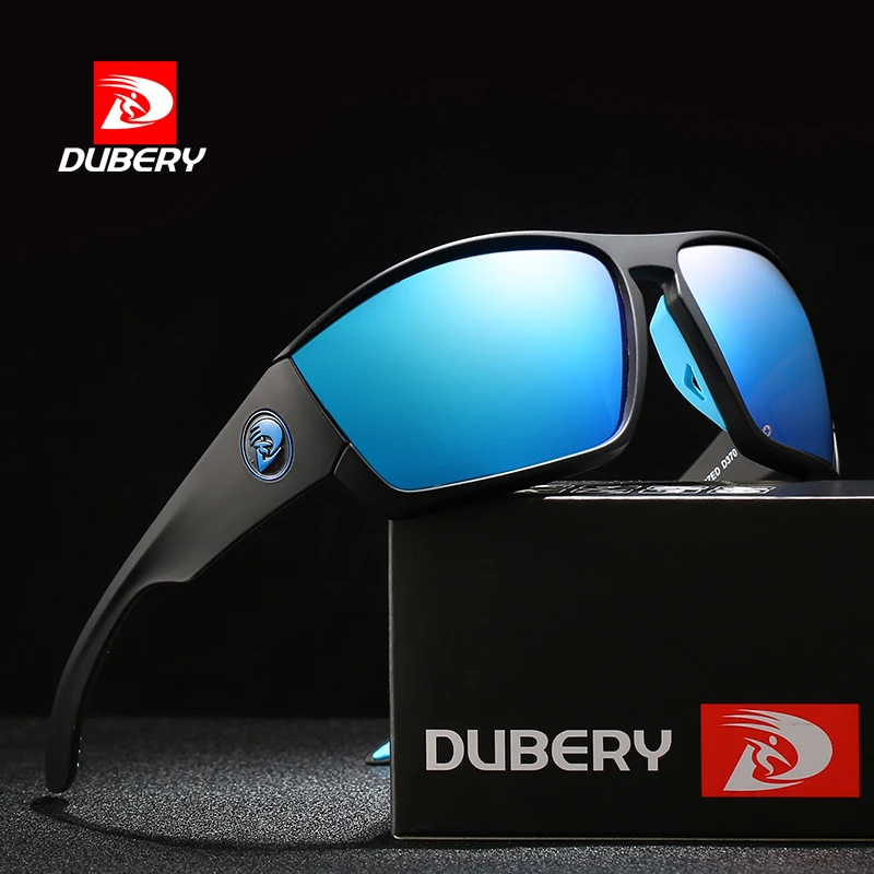 DUBERY Vintage Sunglasses Polarized Men's Sun Glasses For Men Driving Black Square Oculos Male 8 Colors Model 370