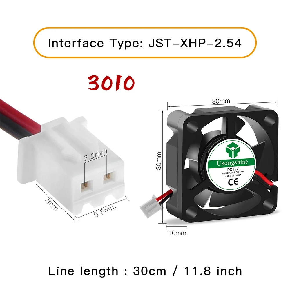 3010 4010 4020 5010 5015 5V 12V 24V Cooling Turbo Fan Brushless 3D Printer Parts 2Pin For Extruder DC Cooler Blower Fans