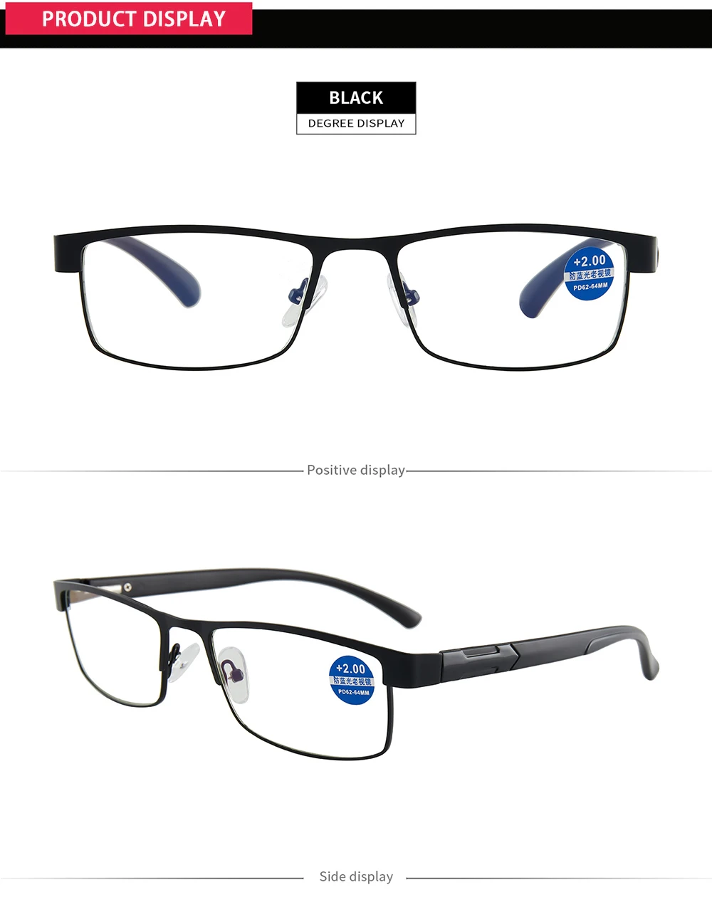 Edelstahl Lesebrille Männer Business Presbyopie Brille Männlich Anti Blaues Licht Brillen +1,0 1,5 2,0 2,5 3 3,5 4,0 – Detail 9