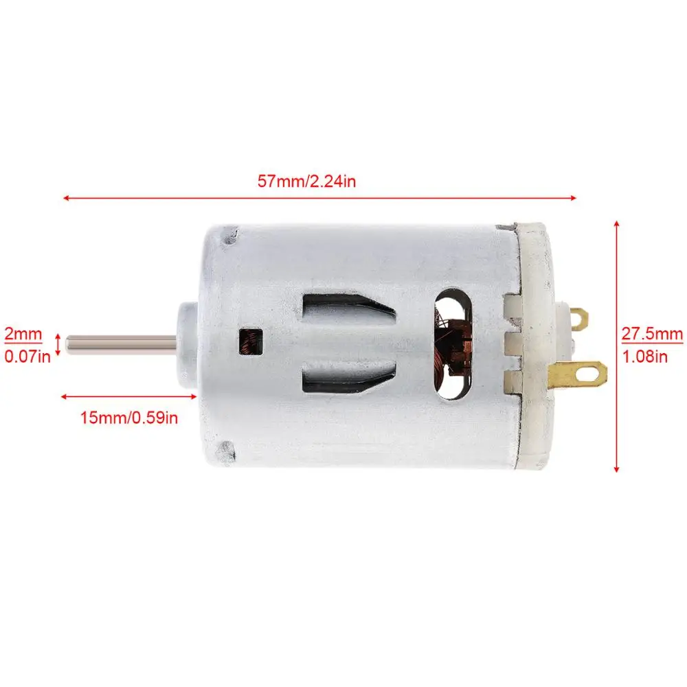 RS385 12V 3.9A 9800RPM DC Motor Remote Control Car Motor Electric Toy Motor Hair Dryer Motor with Carbon Brush ERS-385S-2270-57