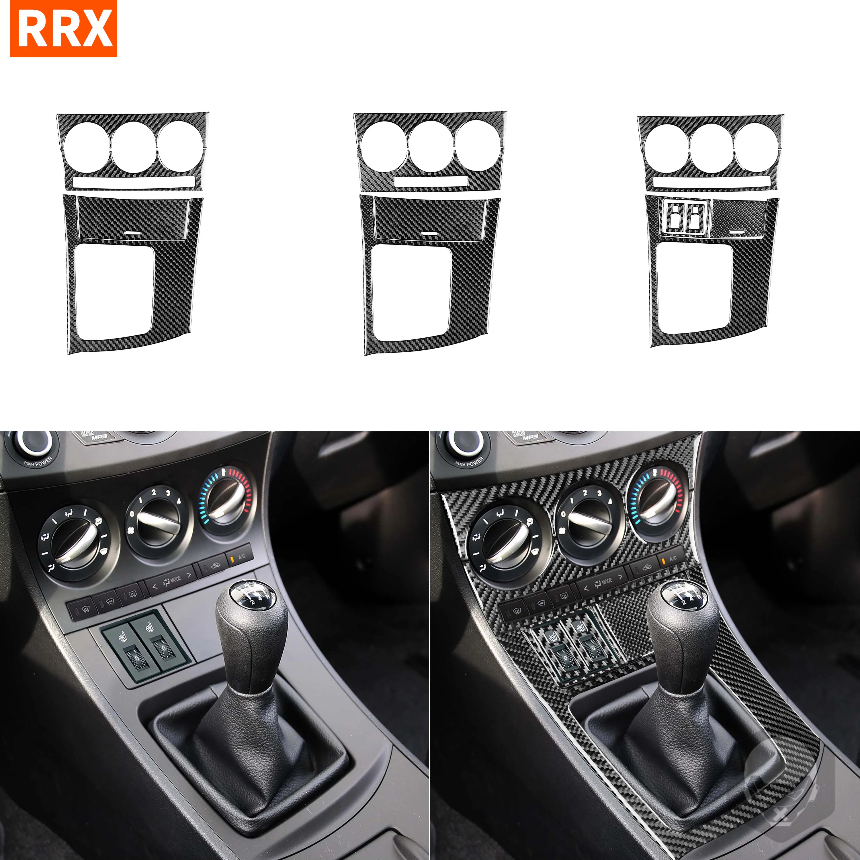 

For Mazda3 Axela 2010 2011 2012 2013 Mazdaspeed3 Carbon Fiber Sticker Gear shift Cigarette Lighter AC Frame Interiors Auto Parts