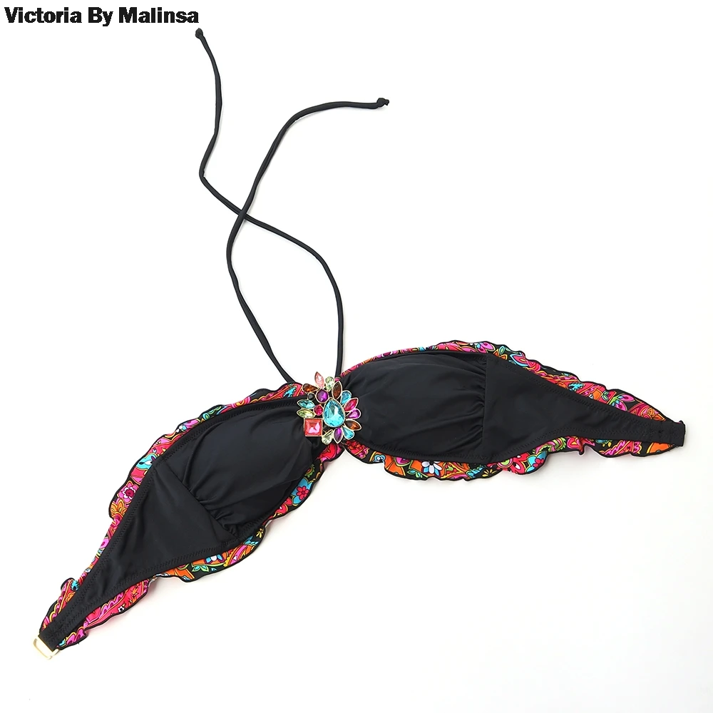 Mulher de verão conjunto biquíni maiô preto vermelho floral biquinis brasileiro maiô biquínis segredo atrevido bottom