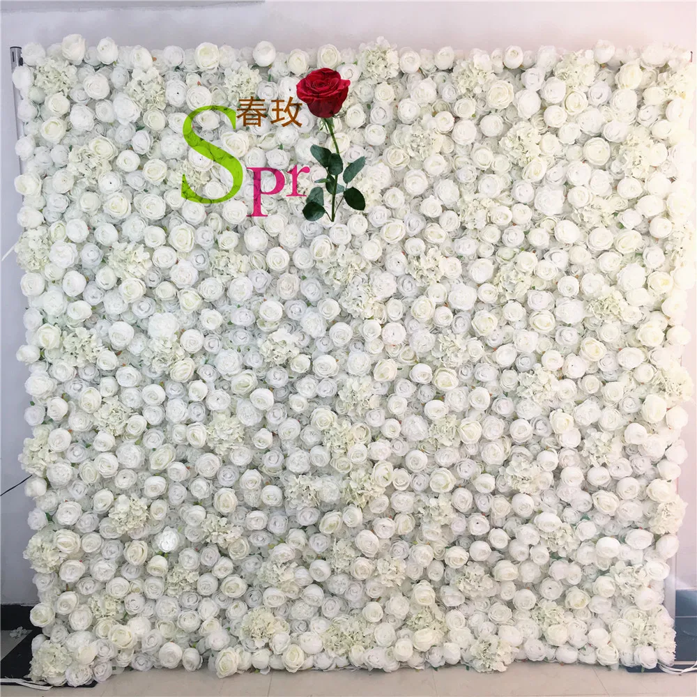 

SPR Custom High Quality Wedding Centerpieces Decor white rosel Artificial Decorative Flower Floral Wall