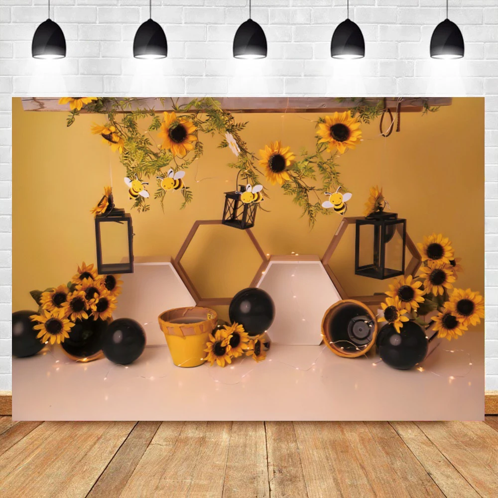 Laeacco Sunflower Garden Newborn Baby Shower Child Photozone Photography Background Photo Backdrop Photocall Photo Studio Shoot